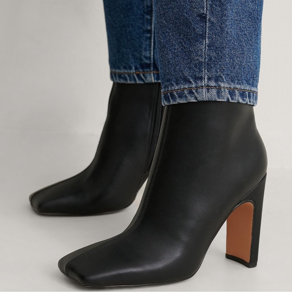 NA-KD Square Toe Ankle Boots 37